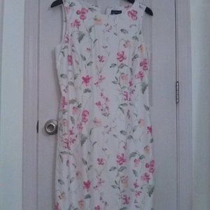 Ann Taylor Floral Silk Sleeveless Dress